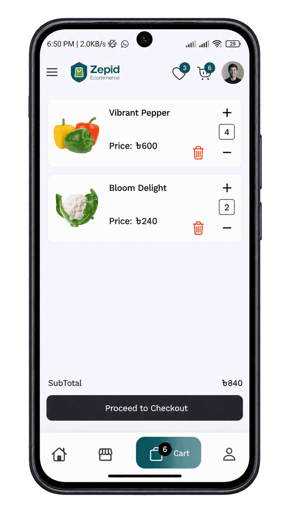 Seamless Bag & Checkout